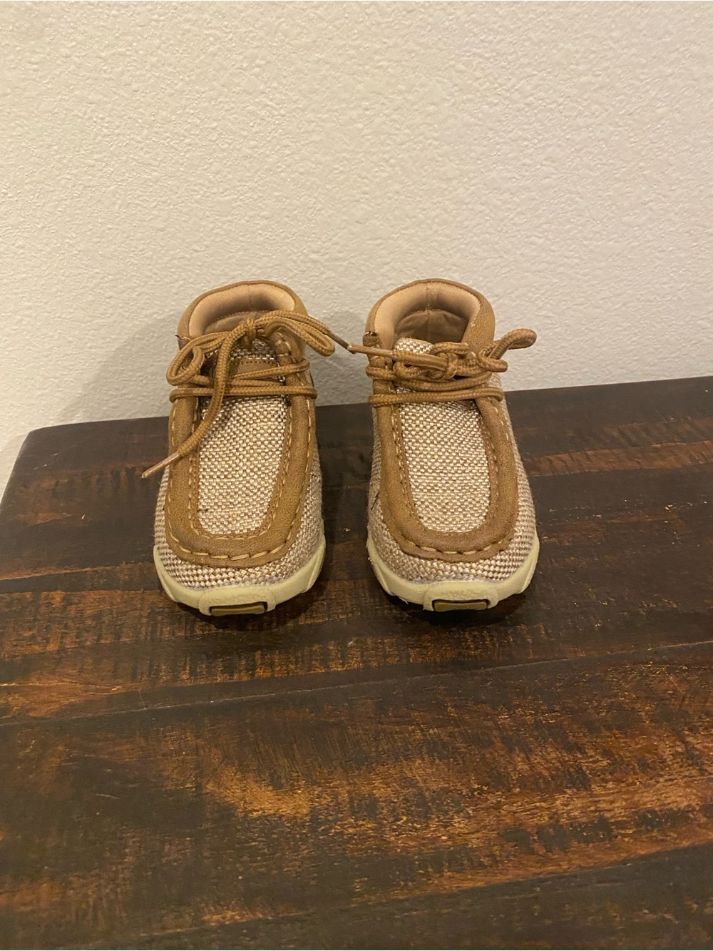 Twisted X Kids Tan Mesh & Suede Lace-Up Sneakers